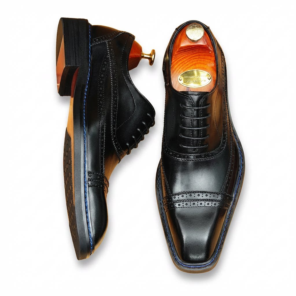 Men's Leather Oxford Dress Shoes | Black & Brown Wedding Footwearyes