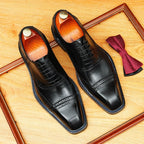 Men's Leather Oxford Dress Shoes | Black & Brown Wedding Footwearyes