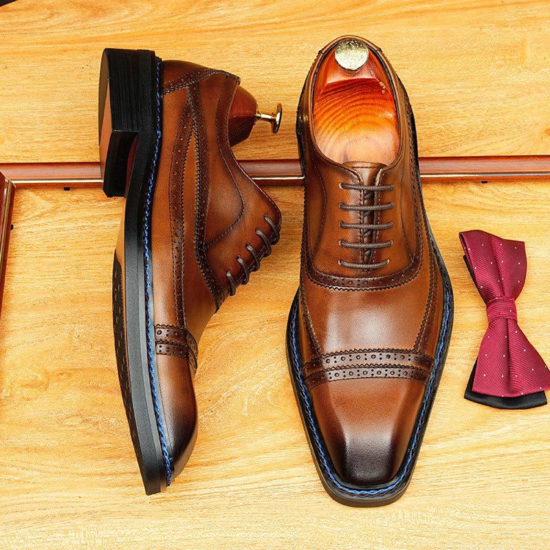 Men's Leather Oxford Dress Shoes | Black & Brown Wedding Footwearyes