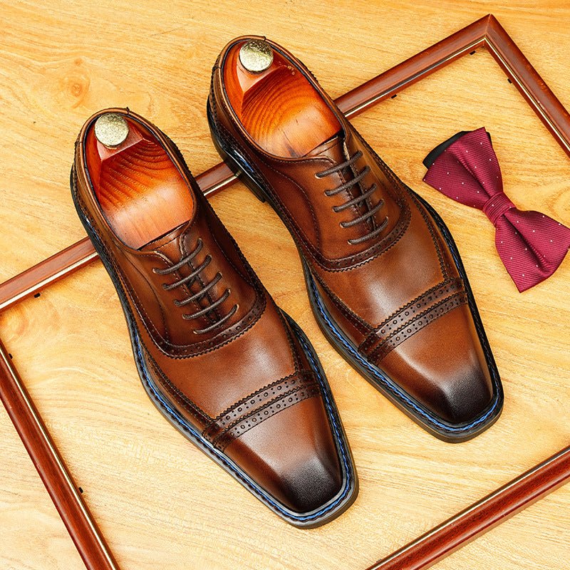 Men's Leather Oxford Dress Shoes | Black & Brown Wedding Footwearyes