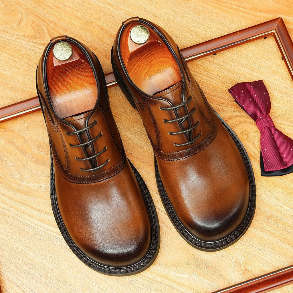 Men's Leather Oxford Wedding Dress Shoes | Black & Brownyes