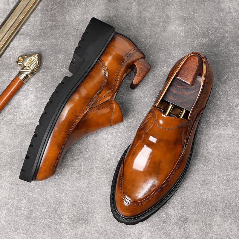 Men's Lug Sole Dress Shoes: Stylish Pointed Toe Wedding Loafersyes