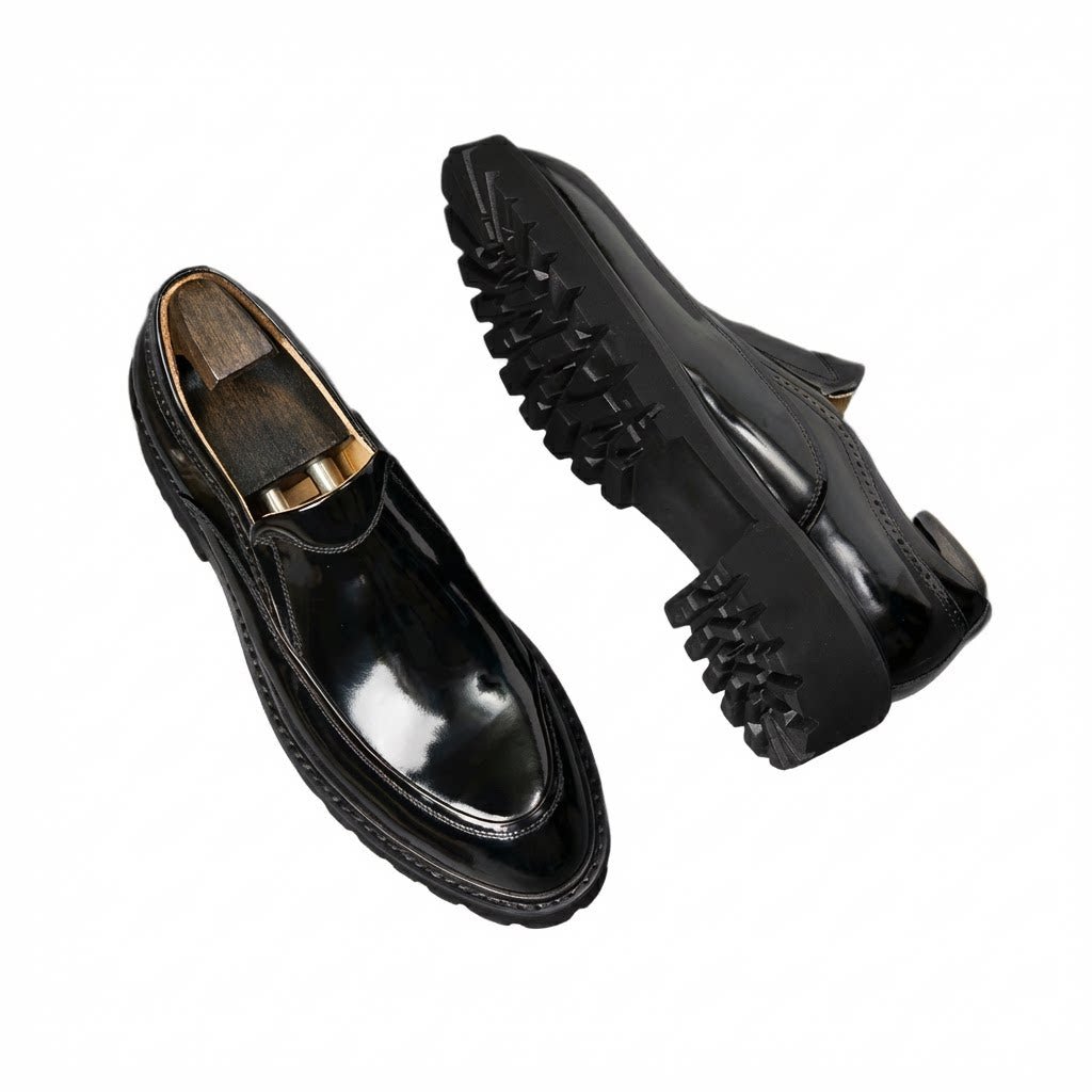 Men's Lug Sole Dress Shoes: Stylish Pointed Toe Wedding Loafersyes