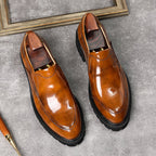 Men's Lug Sole Dress Shoes: Stylish Pointed Toe Wedding Loafersyes