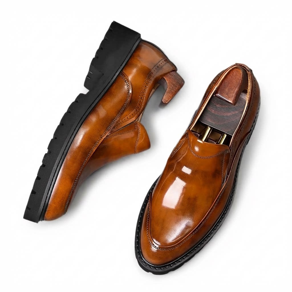 Men's Lug Sole Dress Shoes: Stylish Pointed Toe Wedding Loafersyes