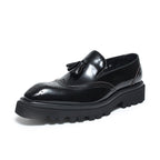 Men's Lug Sole Tassel Loafers: Fashionable Wingtip Wedding Dress Shoesyes
