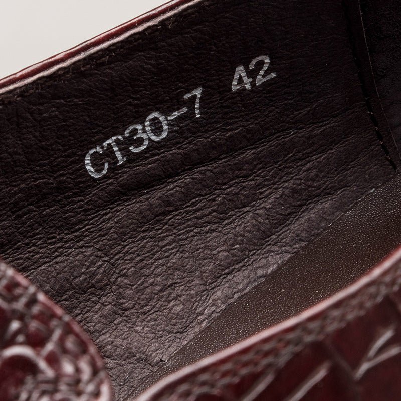 Men's Luxury Croc Embossed Dress Shoes: Stylish Wedding Pointed Loafersyes