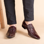 Men's Luxury Croc Embossed Dress Shoes: Stylish Wedding Pointed Loafersyes