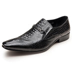 Men's Luxury Croc Embossed Dress Shoes: Stylish Wedding Pointed Loafersyes