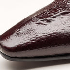 Men's Luxury Croc Embossed Dress Shoes: Stylish Wedding Pointed Loafersyes