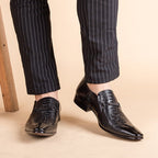 Men's Luxury Croc Embossed Dress Shoes: Stylish Wedding Pointed Loafersyes