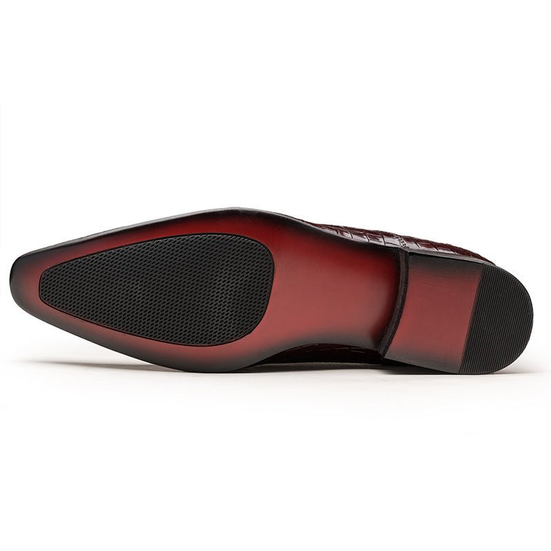 Men's Luxury Croc Embossed Dress Shoes: Stylish Wedding Pointed Loafersyes