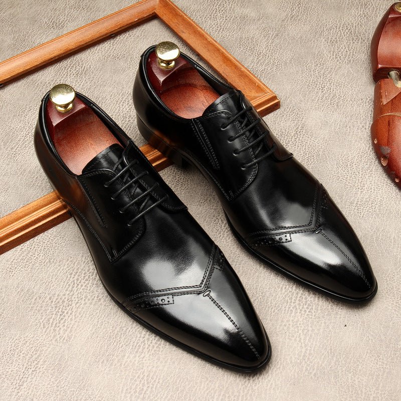 Men's Medallion Cap - Toe Derby: Stylish Wedding Formal Dress Shoesyes