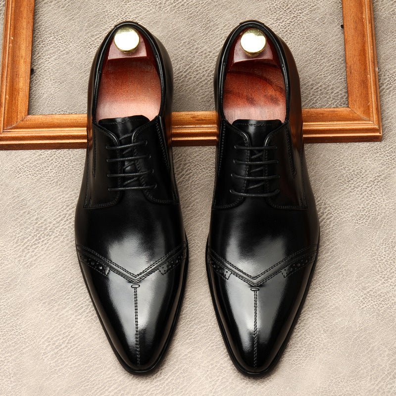 Men's Medallion Cap - Toe Derby: Stylish Wedding Formal Dress Shoesyes