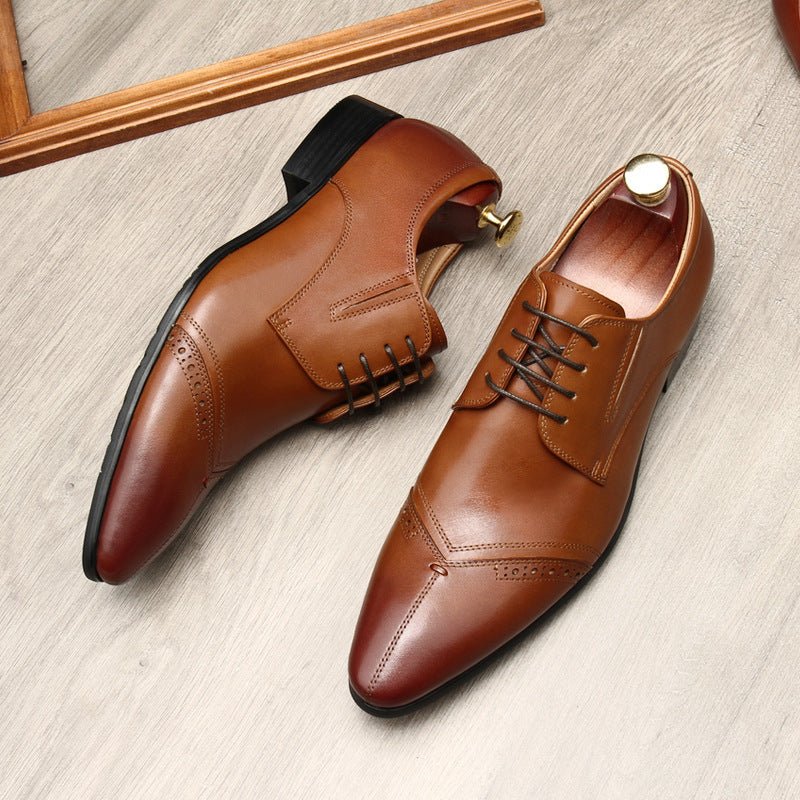 Men's Medallion Cap - Toe Derby: Stylish Wedding Formal Dress Shoesyes