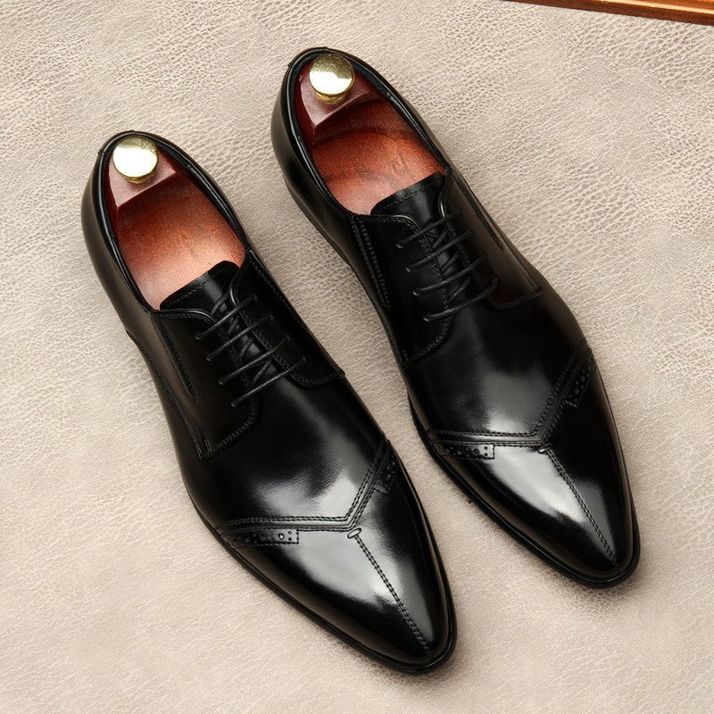 Men's Medallion Cap - Toe Derby: Stylish Wedding Formal Dress Shoesyes