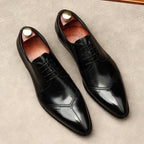 Men's Medallion Cap - Toe Derby: Stylish Wedding Formal Dress Shoesyes