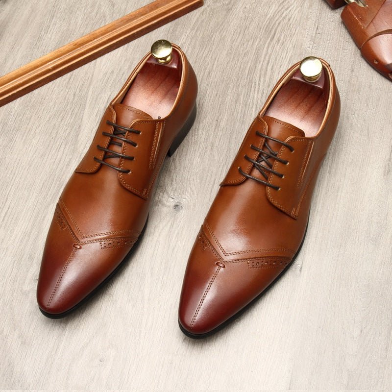 Men's Medallion Cap - Toe Derby: Stylish Wedding Formal Dress Shoesyes
