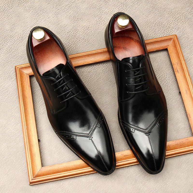 Men's Medallion Cap - Toe Derby: Stylish Wedding Formal Dress Shoesyes