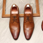Men's Medallion Cap - Toe Derby: Stylish Wedding Formal Dress Shoesyes