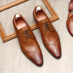Men's Medallion Cap - Toe Derby: Stylish Wedding Formal Dress Shoesyes