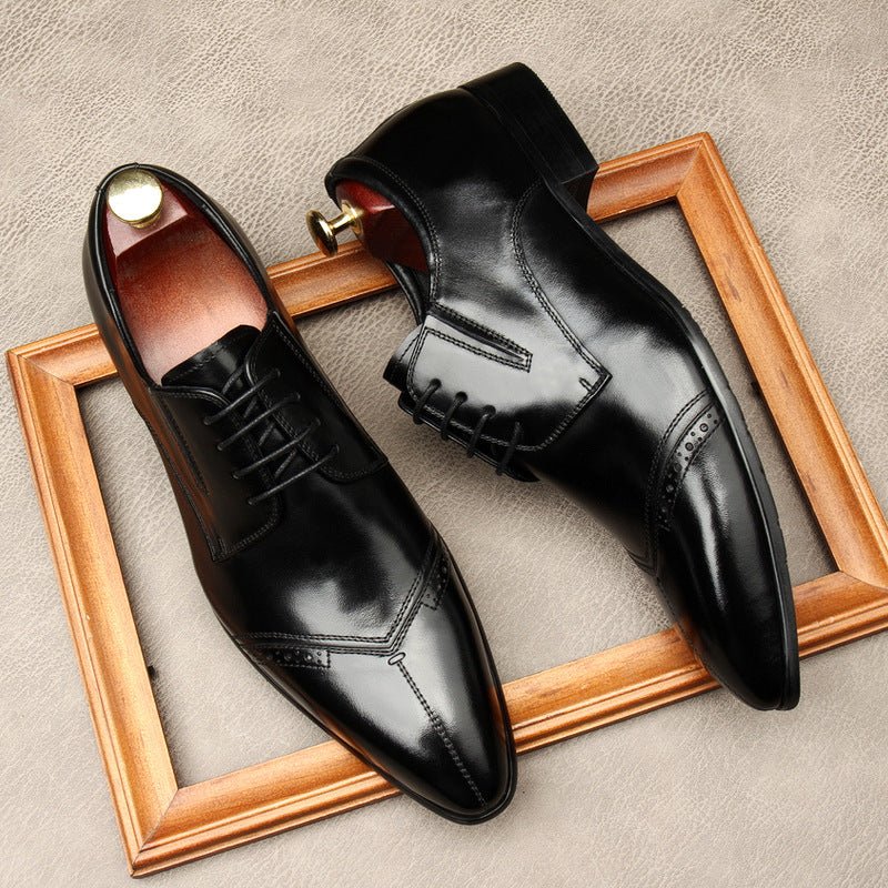 Men's Medallion Cap - Toe Derby: Stylish Wedding Formal Dress Shoesyes
