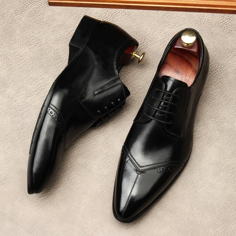 Men's Medallion Cap - Toe Derby: Stylish Wedding Formal Dress Shoesyes