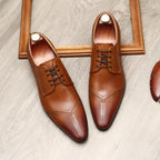 Men's Medallion Cap - Toe Derby: Stylish Wedding Formal Dress Shoesyes