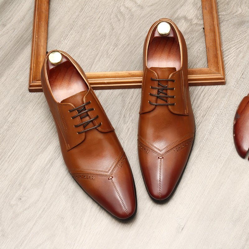 Men's Medallion Cap - Toe Derby: Stylish Wedding Formal Dress Shoesyes
