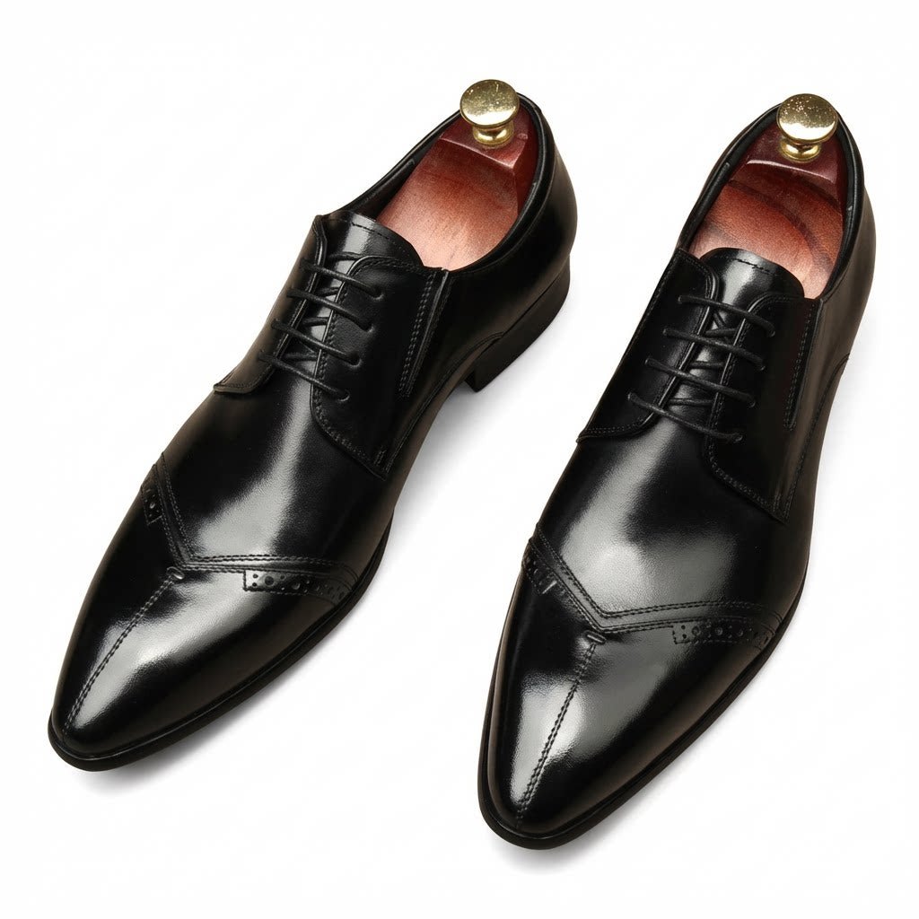 Men's Medallion Cap - Toe Derby: Stylish Wedding Formal Dress Shoesyes