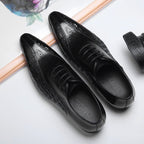 Men's Medallion Pointed Oxfords: Fashion Gala Statement Dress Shoesyes