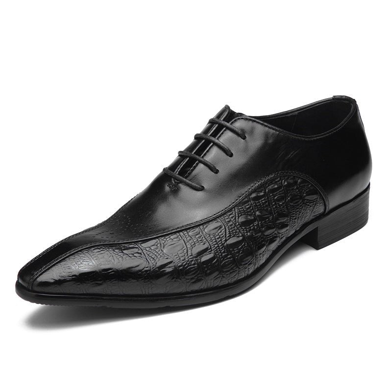 Men's Medallion Pointed Oxfords: Fashion Gala Statement Dress Shoesyes