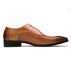 Men's Medallion Pointed Oxfords: Fashion Gala Statement Dress Shoesyes