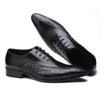 Men's Medallion Pointed Oxfords: Fashion Gala Statement Dress Shoesyes