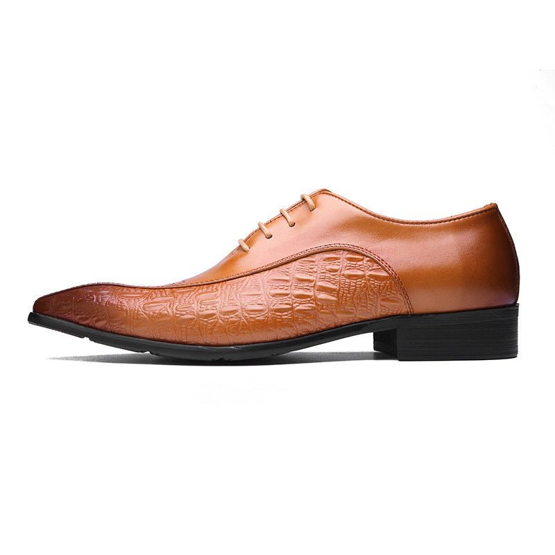 Men's Medallion Pointed Oxfords: Fashion Gala Statement Dress Shoesyes