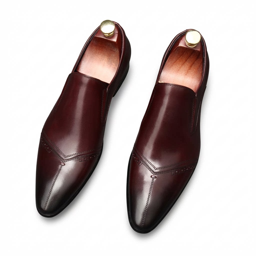 Men's Medallion Toe Dress Shoes: Stylish Wedding Pointed Toe Loafersyes