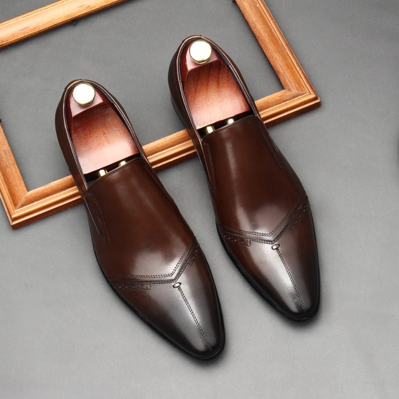 Men's Medallion Toe Dress Shoes: Stylish Wedding Pointed Toe Loafersyes