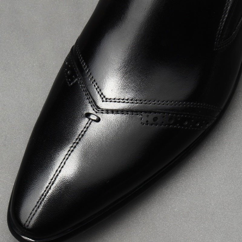 Men's Medallion Toe Dress Shoes: Stylish Wedding Pointed Toe Loafersyes