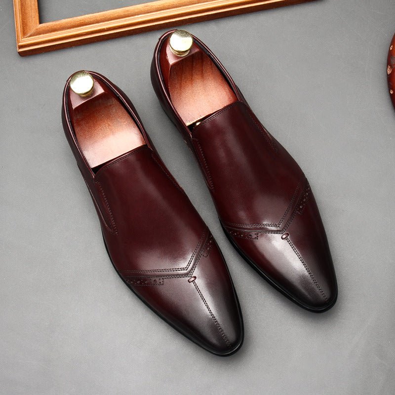 Men's Medallion Toe Dress Shoes: Stylish Wedding Pointed Toe Loafersyes