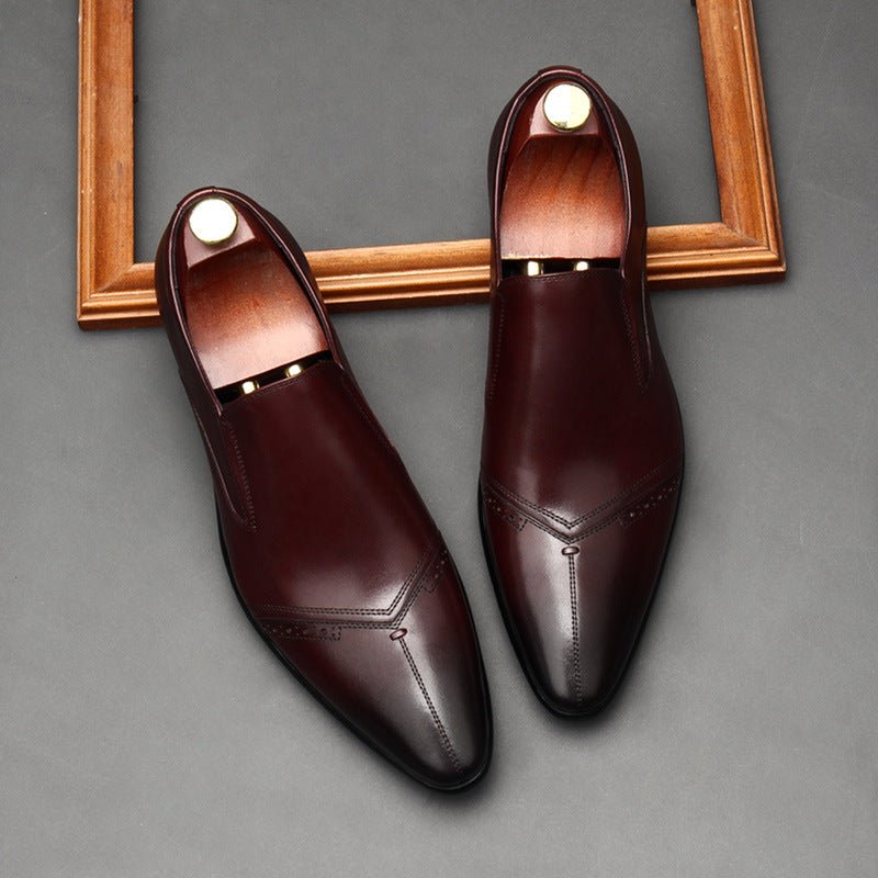 Men's Medallion Toe Dress Shoes: Stylish Wedding Pointed Toe Loafersyes
