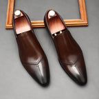 Men's Medallion Toe Dress Shoes: Stylish Wedding Pointed Toe Loafersyes
