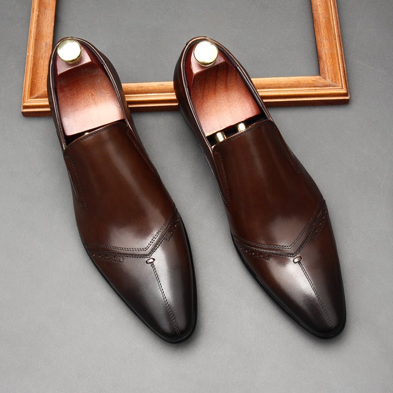 Men's Medallion Toe Dress Shoes: Stylish Wedding Pointed Toe Loafersyes