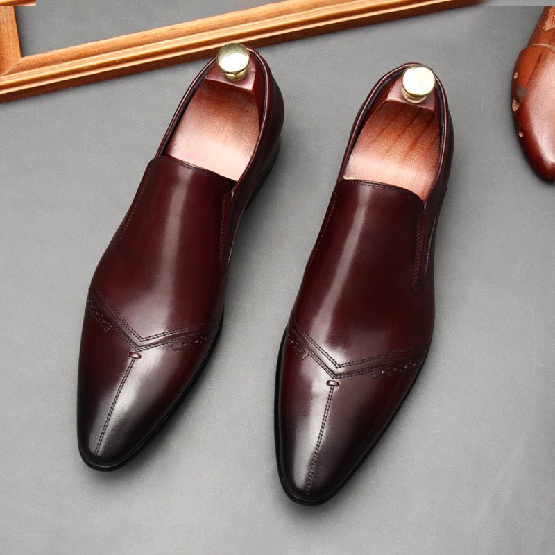 Men's Medallion Toe Dress Shoes: Stylish Wedding Pointed Toe Loafersyes