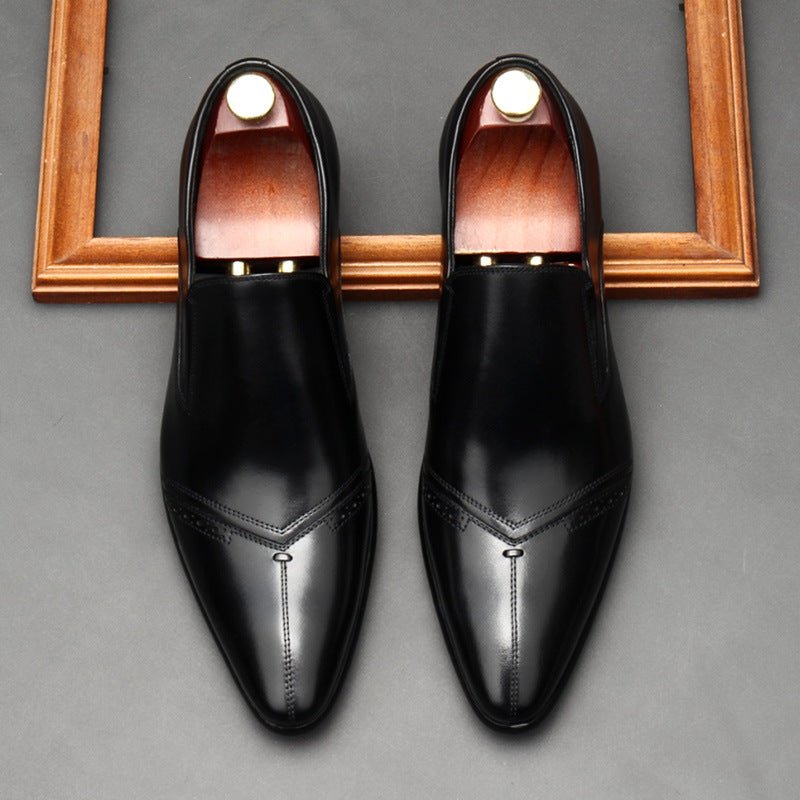Men's Medallion Toe Dress Shoes: Stylish Wedding Pointed Toe Loafersyes