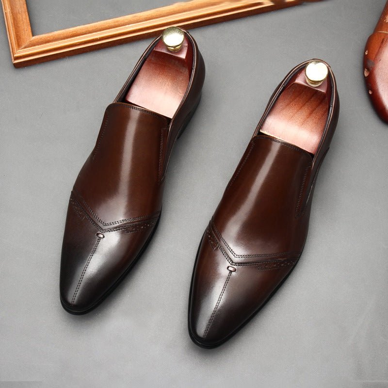 Men's Medallion Toe Dress Shoes: Stylish Wedding Pointed Toe Loafersyes