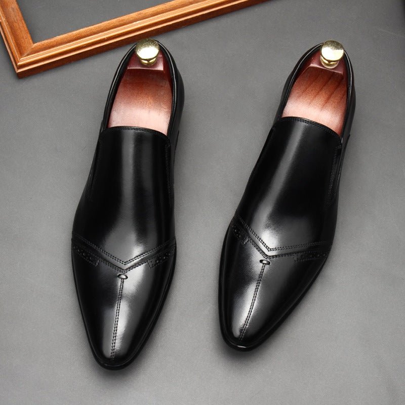 Men's Medallion Toe Dress Shoes: Stylish Wedding Pointed Toe Loafersyes