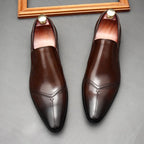 Men's Medallion Toe Dress Shoes: Stylish Wedding Pointed Toe Loafersyes