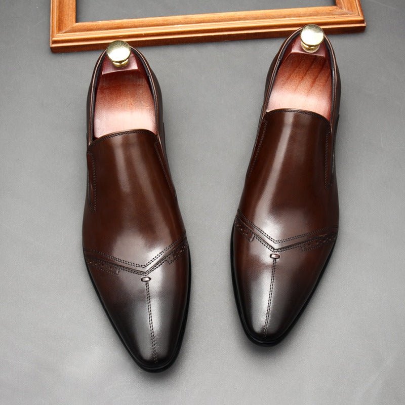 Men's Medallion Toe Dress Shoes: Stylish Wedding Pointed Toe Loafersyes