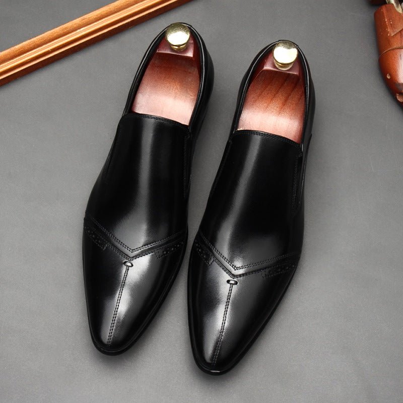 Men's Medallion Toe Dress Shoes: Stylish Wedding Pointed Toe Loafersyes
