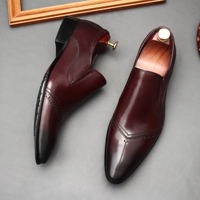 Men's Medallion Toe Dress Shoes: Stylish Wedding Pointed Toe Loafersyes